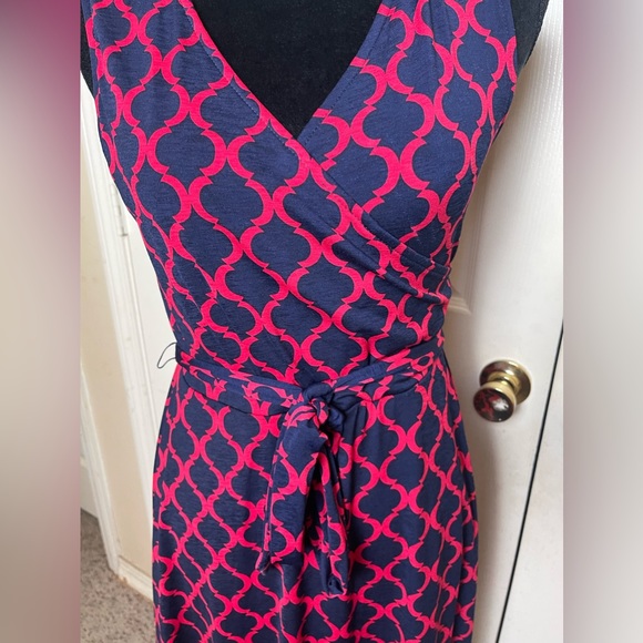 41 Hawthorne Faux Wrap Sleeveless Tie Waist Dress Size Medium - Picture 5 of 6